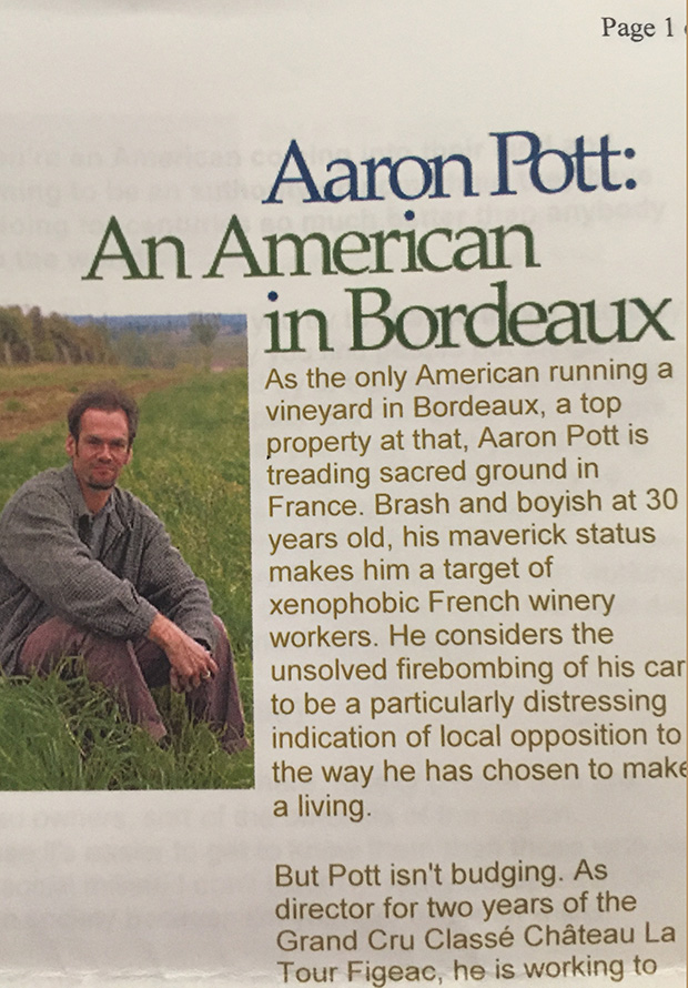Aaron in Bordeaux Article